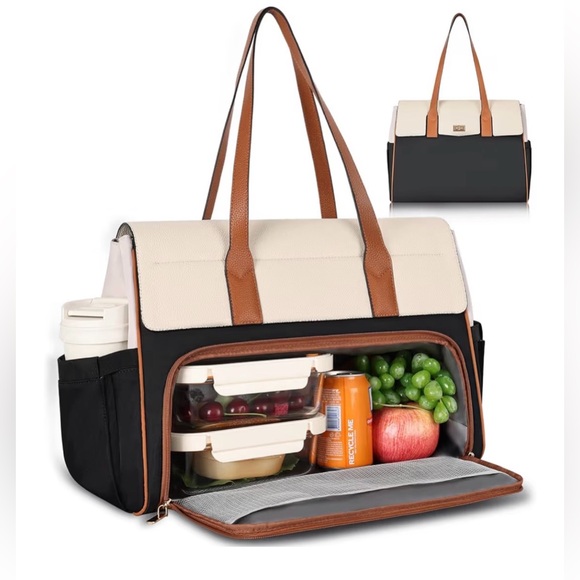 Handbags - Stylish Laptop Tote Bag with Insulated Lunch Compartment for Women, NEW